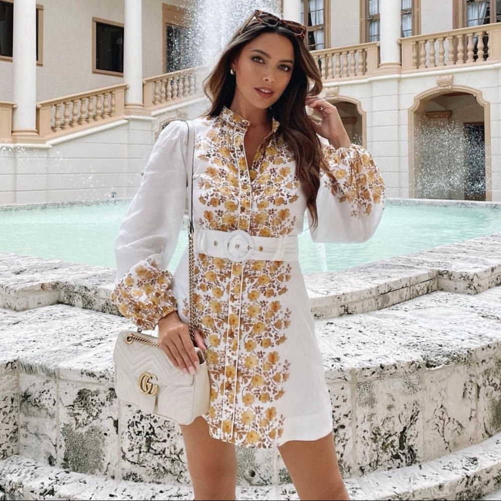 Keepsake cotton floral mini dress